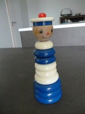 jouet ancien bois -marin-anneaux collection