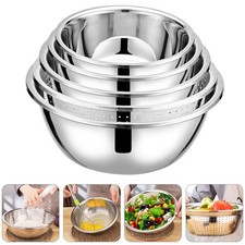  5 Pcs Bol De Lavage Du Riz Bassine Inox Panier Rangement Cuisine