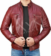 Veste de motard marron vintage