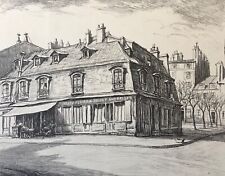 Versailles René AUBERT (1894-1977) litho 1951 signée au crayon Parapluies Boudet