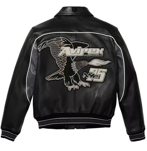 Blouson bombardier noir avirex - blouson,
