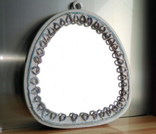 Ancien miroir en céramique de Vallauris 1960