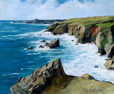 Tableau Huile Marine Paysage Mer Bretagne Normandie Marcel Georges HUE (1907-?)