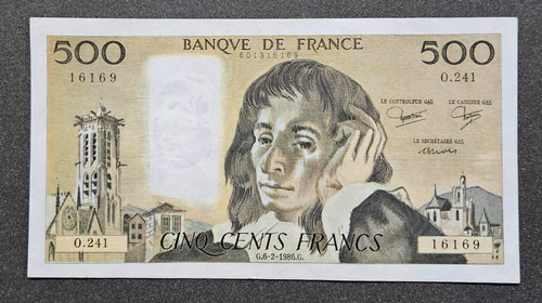 France 500 francs 1986 blaise - france,