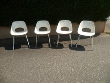4 Chaises tulipe de Pierre Guariche, édition Steiner 1954, coque  fibre de verre