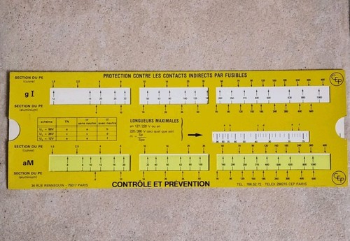 Règle calcul électricien - règle, à