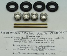 Ensemble de roues 106 4x Jante 4x Pneus 2x Axe non peint 1/43 kit