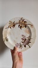 MINTON - Assiette montée compotier ancien en faïence terre de fer anglaise 1890