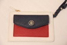 Tommy Hilfiger Small Red White Blue Faux Leather Pouch zip wallet