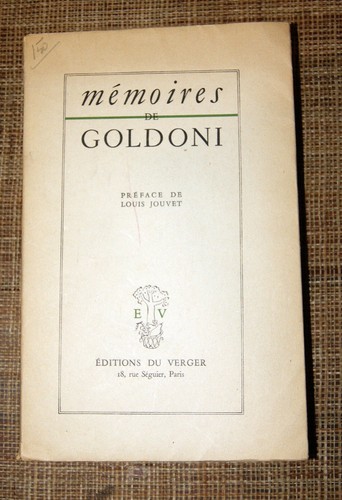 Mémoires goldoni préface - mémoires, de