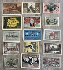 Lot De 15 Billets Allemand (Notgeld) (92)De 1920 A 1922 . Dans L’état