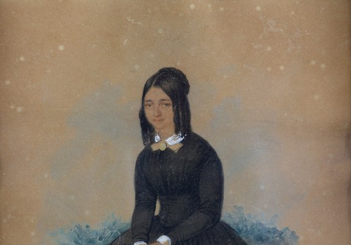 Ancien portrait jeune femme - de,