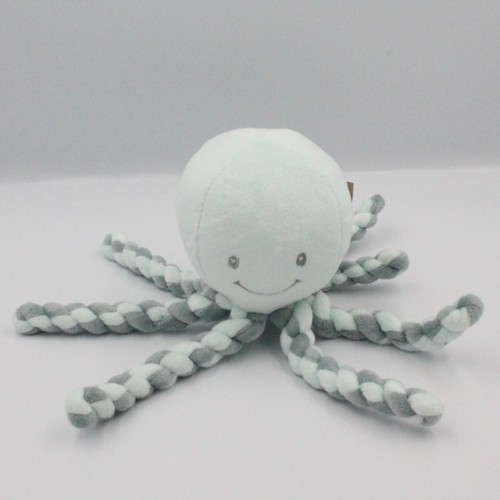 Doudou pieuvre poulpe bleu