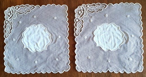 Napperons anciens en - 2, tulle