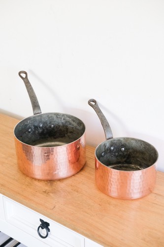 Lot casseroles cuivre massif - cuivre,