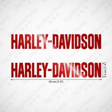 Kit 2 stickers HARLEY 20 cm ROUGE brillant réservoir tuning moto lettres custom