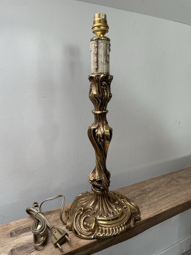 Ancien pied lampe bronze - en,