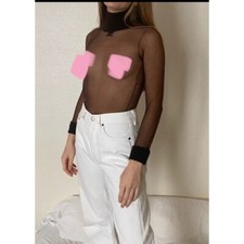 Courreges Vintage 1970s Brown Sheer Rollneck Top Size A fits XS