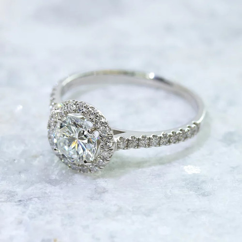 Bague diamant halo jamais 78 - bague,