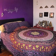 Mandala Indien Couette Réversible Avec 2 Housse Oreiller Set Reine Literie