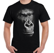 T-Shirt Gorille Homme Visage 3D Animal Primate Environnement Haut Unisexe Tee