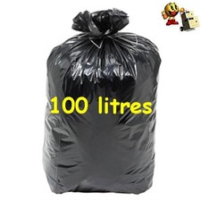 1 LOTS DE 200 SACS POUBELLE NOIR 100 L DE FORTE EPAISSEUR " CARTON de 200 SACS "