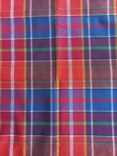 Coupon tissu carreaux madras