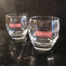 2 verres DUBONNET eau alcool transparent Design XXe France Pop Art Déco N3275