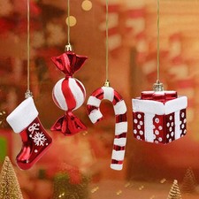 4 boules de noël en canne à