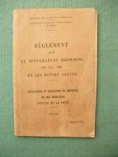 "Règlement sur la mitrailleuse Browning de 12,7 mm et ses divers Affûts"