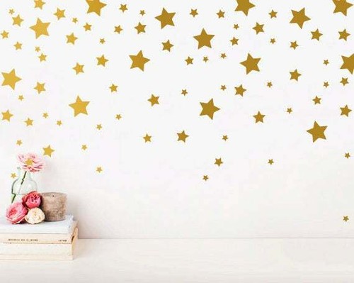 Star wall decals gold - wall, decals,