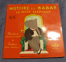 BABAR : HISTOIRE DE BABAR LE PETIT ÉLÉPHANT-LIVRE DISQUE 45 T.François PERRIER.