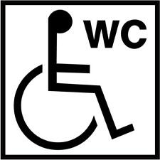 Information WC handicapé toilette chaise roulante handicap autocollant sticker l