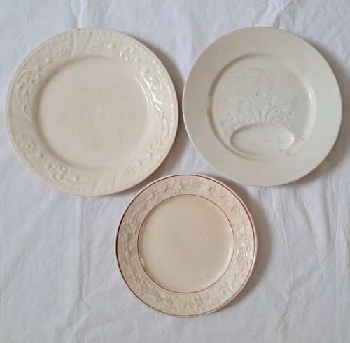 Assiette ancienne blanche - x3,