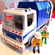 PLAYMOBIL R-H250 : CAMION POUBELLE, BENNE À ORDURE + 2 PERSONNAGES - 2000 🚚