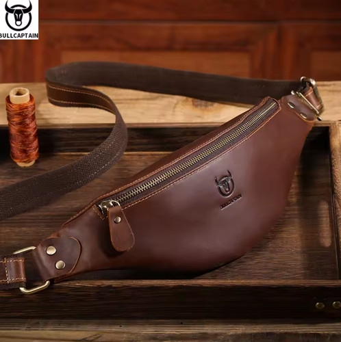 Sac banane cuir - sac, véritable