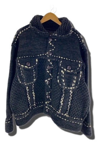 Veste laine tricotée main - en,