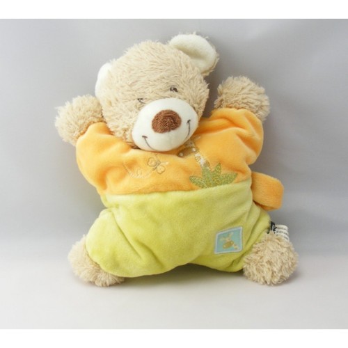 Doudou semi plat ours - , vert