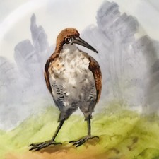 Assiette Ancienne Porcelaine ML Limoges Décor Peint de Bécasse Oiseau Chasse