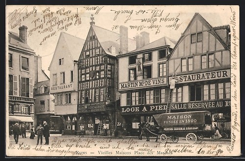 Cpa reims vieilles maisons de - reims,,
