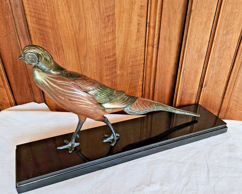 Art deco faisan en regule - ,