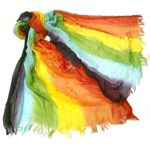 Rainbow striped scarf - scarf, and