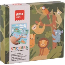 Coffret de gommettes - 8 fiches illustrées - Animaux de la savane - Dès 3 ans - 