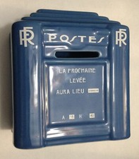 RARE TIRELIRE CÉRAMIQUE BLEUE