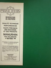 4/1979 PUB MANURHIN MULHOUSE MACHINES OUTIL CARTOUCHERIE 357 MAGNUM ORIGINAL AD