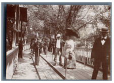 France, Paris, Trottoir roulant  vintage citrate print. Exposition Universelle d