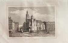 GRAVURE POLOGNE  1840  " EGLISE DE KRAKOVIE  "