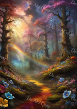 Forêt enchantée arc-en-ciel