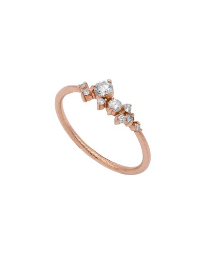 Bague rose carats et - 18,
