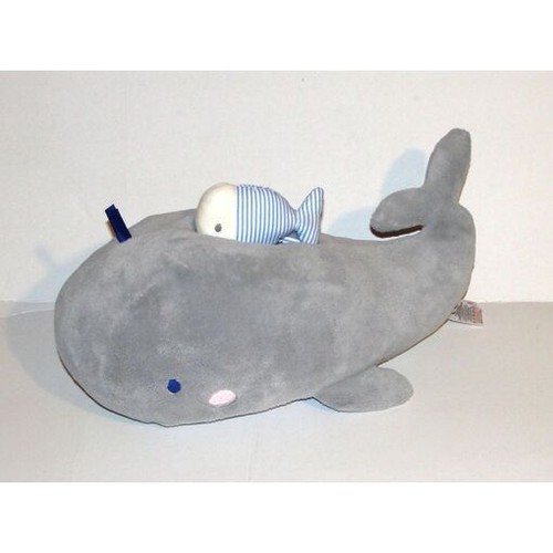 Peluche baleine grise - peluche, +